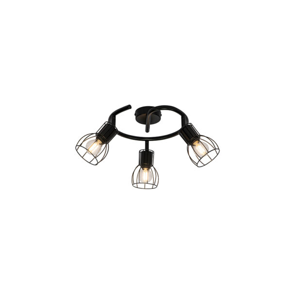 Opbouwspots Moderne plafondlamp zwart 50 cm rond Botu Staal Zwart Ben je op zoek naar een moderne Dan is precies wat Deze en gemaakt van staal. Je kunt de spots