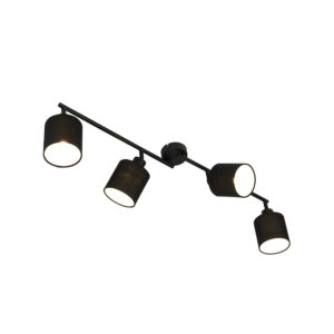 Opbouwspots Moderne plafondlamp zwart 895 cm verstelbaar Hetta StofStaal Zwart Een moderne en stijlvolle voor in Hij is afgewerkt staal de stoffen lampenkappen