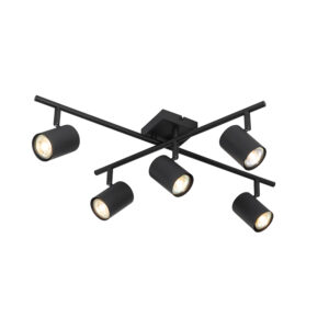Opbouwspots Moderne plafondlamp zwart verstelbaar vierkant Jeana Staal Zwart Met zijn unieke design weet al snel de aandacht te trekken. Hij is gemaakt van