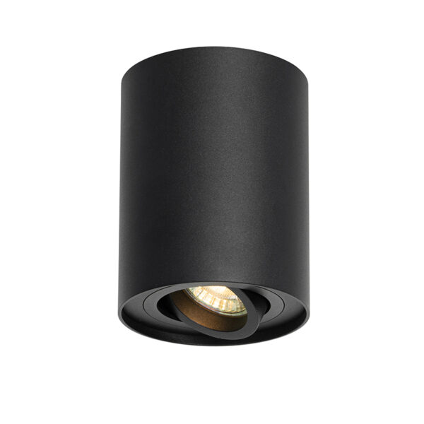 Opbouwspots Moderne plafondspot zwart en kantelbaar Rondoo up AluminiumStaal Zwart Een moderne spot die je kunt draaien ideaal voor elke De is een opbouwspot