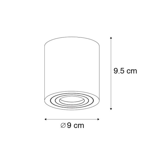 Moderne ronde badkamer spot zwart - Capa - Afbeelding 3