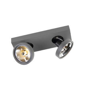 Opbouwspots Moderne spot antraciet en kantelbaar Ga 2 Aluminium Donkergrijs Een minimalistisch strak design heeft deze 2. super functionele armatuur waarbij de