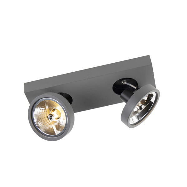 Opbouwspots Moderne spot antraciet en kantelbaar Ga 2 Aluminium Donkergrijs Een minimalistisch strak design heeft deze 2. super functionele armatuur waarbij de