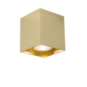 Opbouwspots Moderne spot goud Qubo 1 Aluminium Super strakke design volledig gemaakt van aluminium in gouden kleur afgewerkt. Ook de binnenkant waar lamp zit is