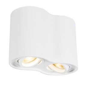 Opbouwspots Moderne spot wit kantelbaar Rondoo Duo Staal Wit Niet een maar twee keer schot in de Deze fraaie designspot is nieuwste toevoeging bekende serie.