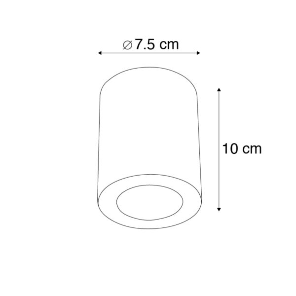 Moderne spot wit 7,5 cm - Tuba - Afbeelding 3