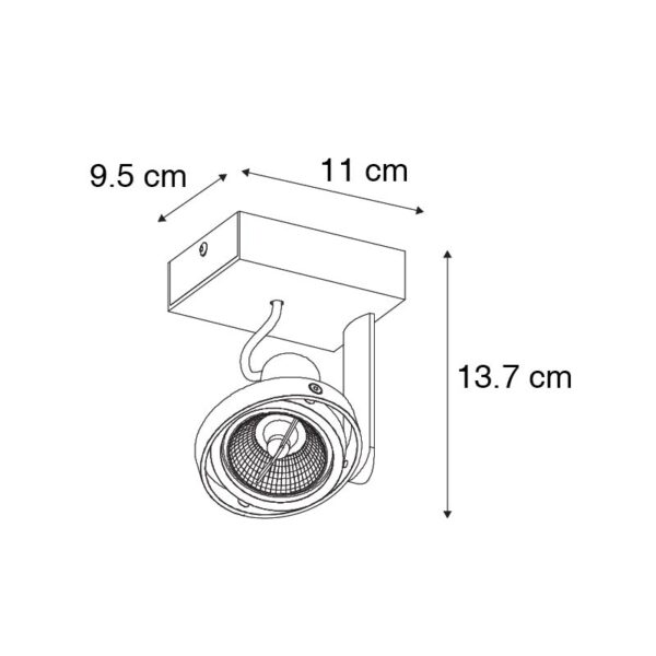 Moderne spot zwart - Master 70 - Afbeelding 3
