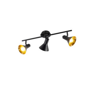 Opbouwspots Moderne spot zwart met goud Magno Staal Zwart Deze maximaliseert de sfeer en geeft je interieur een instant De meerwaarde in jouw gouden binnenkant