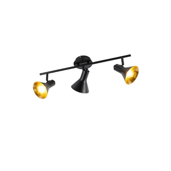 Opbouwspots Moderne spot zwart met goud Magno Staal Zwart Deze maximaliseert de sfeer en geeft je interieur een instant De meerwaarde in jouw gouden binnenkant