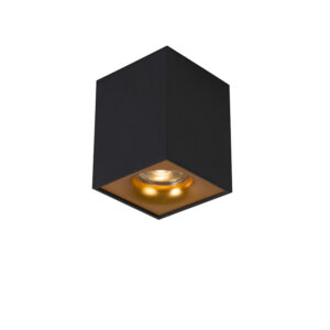 Opbouwspots Moderne spot zwart met goud Quba delux Staal Zwart Super strakke vierkante design volledig gemaakt van staal en heeft een luxe kwalitatieve