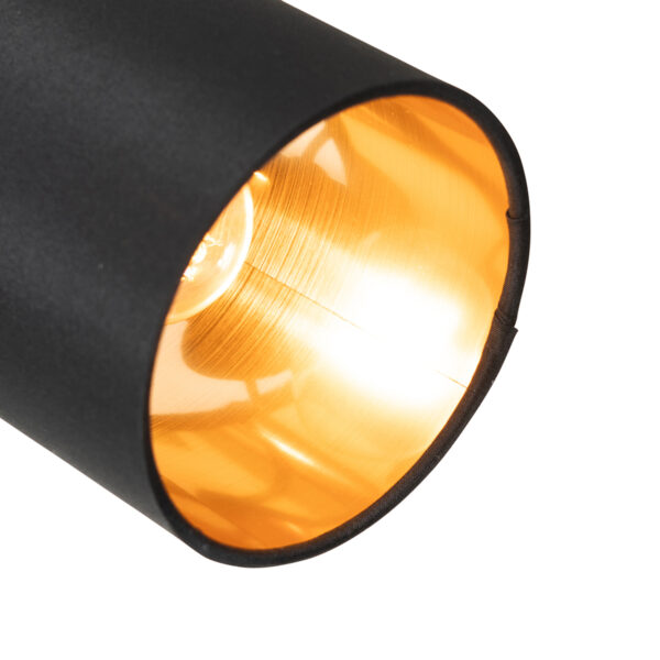 Moderne spot zwart met gouden binnenkant 3-lichts - Lofty - Afbeelding 2