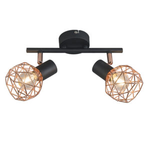 Opbouwspots Moderne spot zwart met koper Mesh Staal Koper Super trendy is wat de klok slaat helemaal dankzij een moderne kleur in combinatie het zwarte De