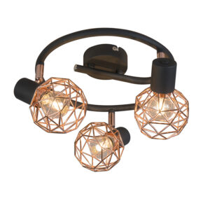 Opbouwspots Moderne spot zwart met koper Mesh Staal Koper Modern is wat de klok slaat helemaal opvallend dankzij kleur in combinatie het zwarte De strakke