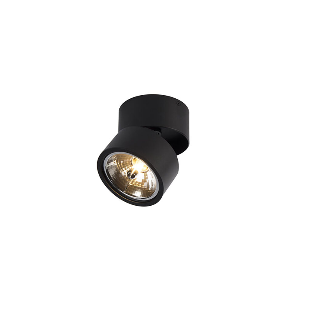 Opbouwspots Moderne spot zwart rond verstelbaar Go Nine AluminiumStaal Zwart Een minimalistisch en strak design heeft deze Tubo. super functioneel armatuur die