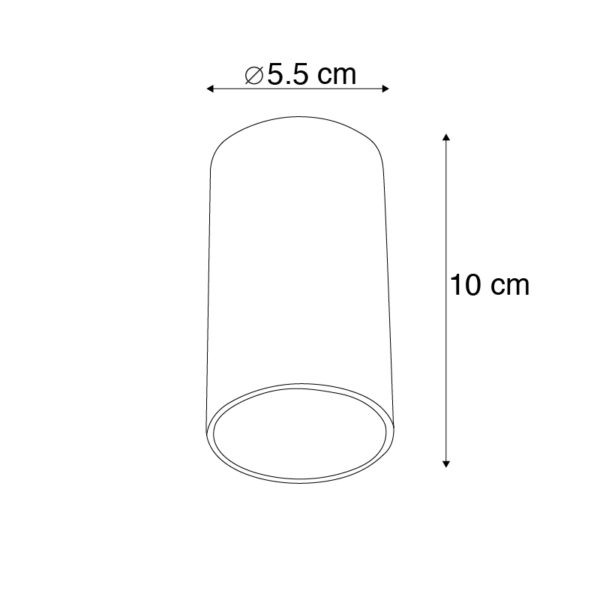 Moderne spot zwart 5,5 cm - Tuba - Afbeelding 3