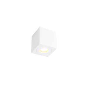 Opbouwspots Moderne vierkante badkamer spot wit Capa Aluminium Wit is een tijdloze aluminium plafondspot afgewerkt in witte kleur. Een simpele maar stijlvolle
