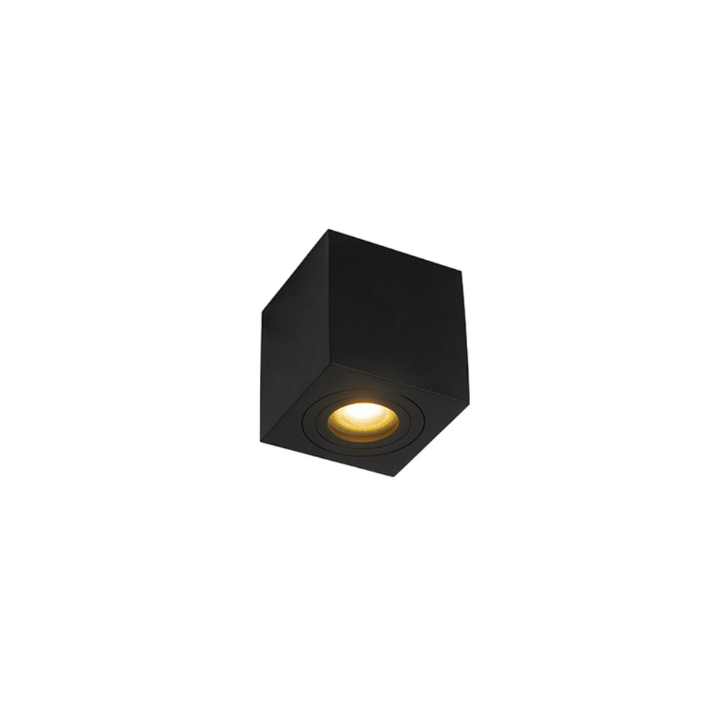 Opbouwspots Moderne vierkante badkamer spot zwart Capa Aluminium Zwart is een tijdloze aluminium plafondspot afgewerkt in zwart. Een simpele maar stijlvolle Hij