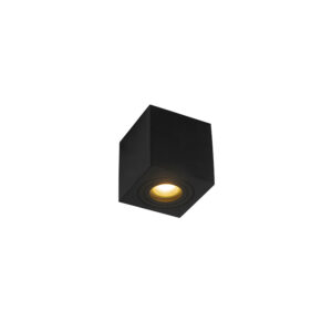 Opbouwspots Moderne vierkante badkamer spot zwart Capa Aluminium Zwart is een tijdloze aluminium plafondspot afgewerkt in zwart. Een simpele maar stijlvolle Hij