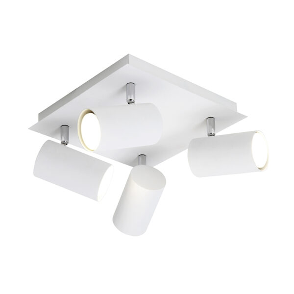 Opbouwspots Moderne vierkante spot wit Marley Metaal Wit Deze moderne is een geweldige toevoeging aan hedendaagse Clean Modern interieurs de witte kleur maakt