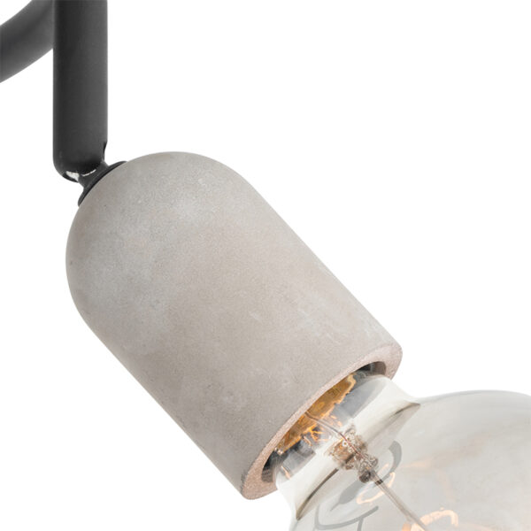 Pafondspot zwart met beton 3-lichts - Pedra - Afbeelding 2