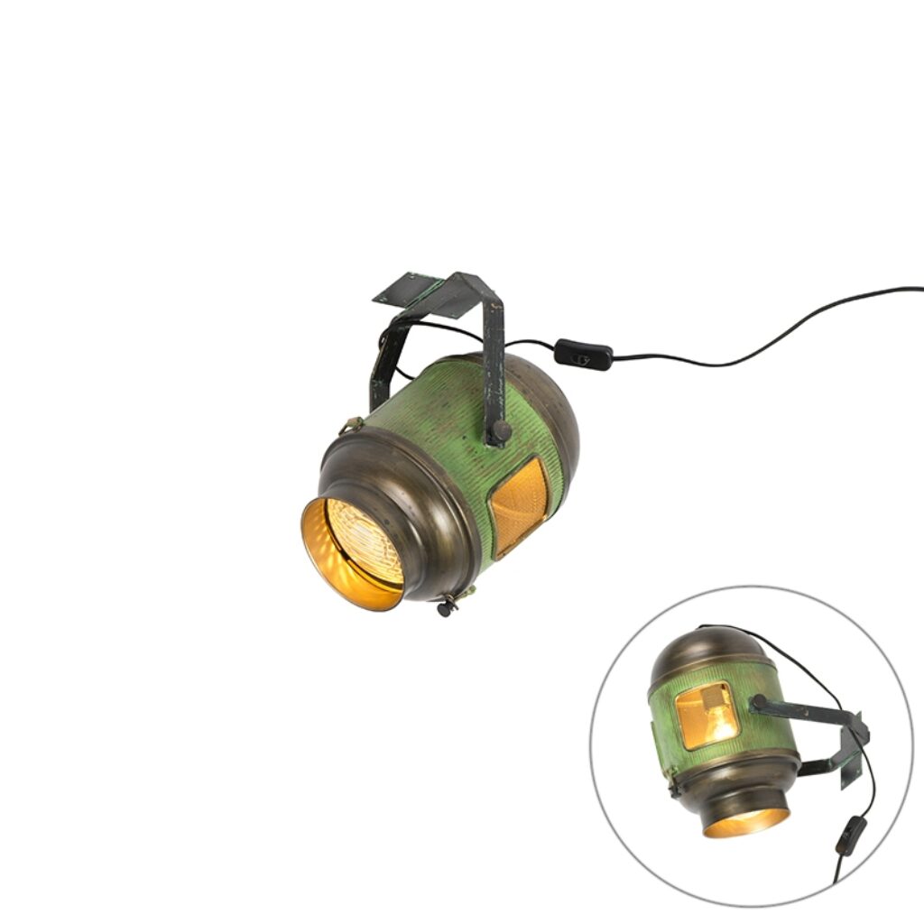 Opbouwspots plafondlamp brons met groen Byron Metaal Groen Dit is lamp die direct een onuitwisbare indruk achterlaat op jouw De antieke filmspot interieur