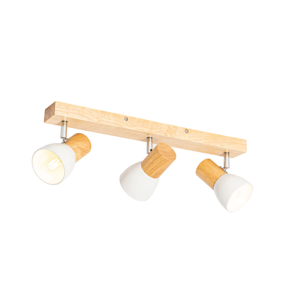 Opbouwspots Plafondspot hout met wit verstelbaar Thorin HoutStaal Naturel Wauw wat een toffe plafondlamp is Deze past perfect in landelijk rustiek interieur. De