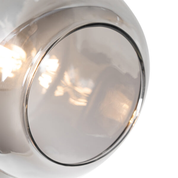 Plafondspot zwart met goud met smoke glas 3-lichts - Zuzanna - Afbeelding 2