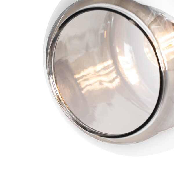 Plafondspot zwart met goud met smoke glas 4-lichts - Zuzanna - Afbeelding 2
