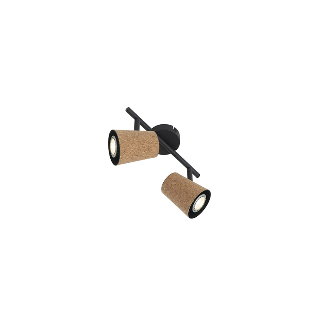 Opbouwspots Plafondspot zwart met kurk kap verstelbaar Corky Staal Beige is een tijdloze plafondspot die zowel geschikt voor in de woonkamer werkkamer of