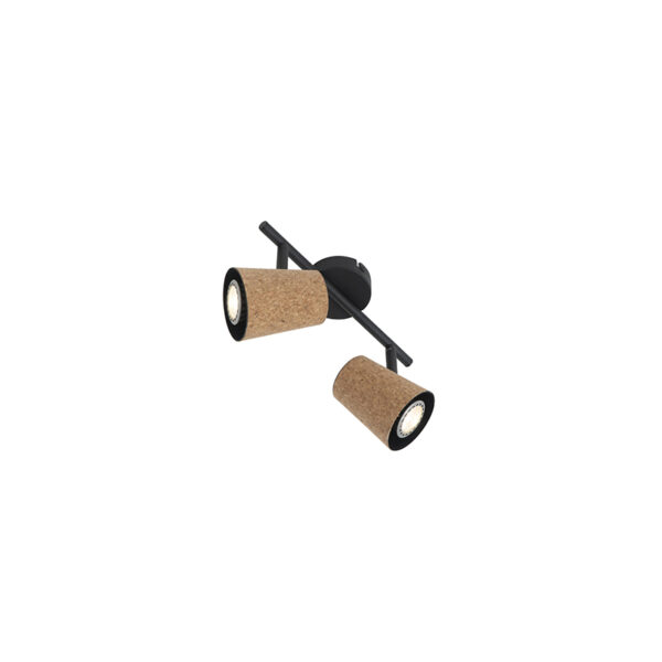 Opbouwspots Plafondspot zwart met kurk kap verstelbaar Corky Staal Beige is een tijdloze plafondspot die zowel geschikt voor in de woonkamer werkkamer of