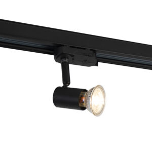 Opbouwspots Rail spot zwart Jeany AluminiumStaal Zwart Met de moderne rail maak je jouw professionele helemaal compleet. De lamp heeft een hoogte van 134 cm