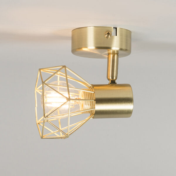 Set van 2 art deco spot messing draai- en kantelbaar - Mosh - Afbeelding 2