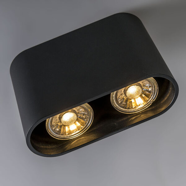 Set van 2 moderne spots zwart - Ronda duo - Afbeelding 2