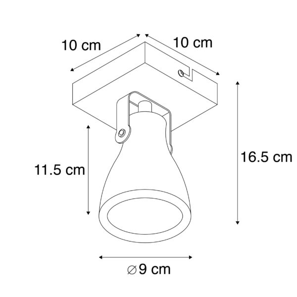 Set van 2 industriële spots grijs beton 1-lichts - Creto - Afbeelding 3