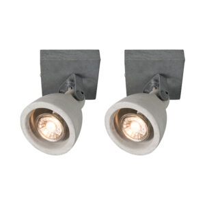 Opbouwspots Set van 2 spots grijs beton Creto Steen Beton Grijs Dit steengoede ontwerp zal zich binnen de kortste keren gevestigd hebben in je interieur een