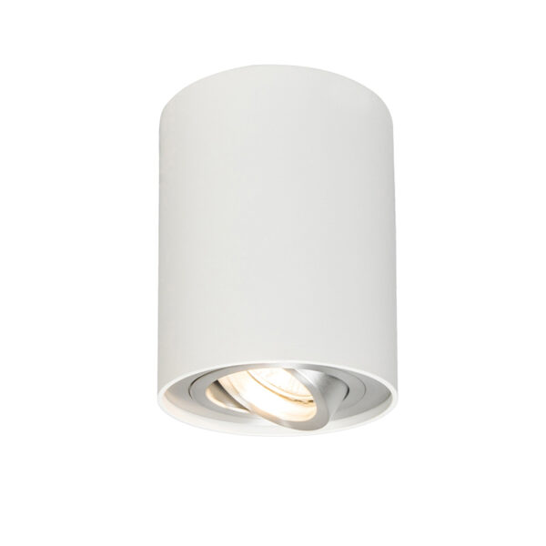 Opbouwspots Set van 6 spots wit en kantelbaar Rondoo up Aluminium Wit Deze 1 opbouwspot past in ieder interieur. Hij heeft een diameter 95 cm hoogte 125 cm. De