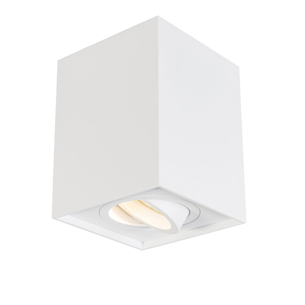 Opbouwspots Smart spot wit incl. WiFi GU10 verstelbaar Quadro 1 Up Aluminium Wit Deze opbouwspot past in ieder interieur. Hij heeft een lengte en breedte van 95