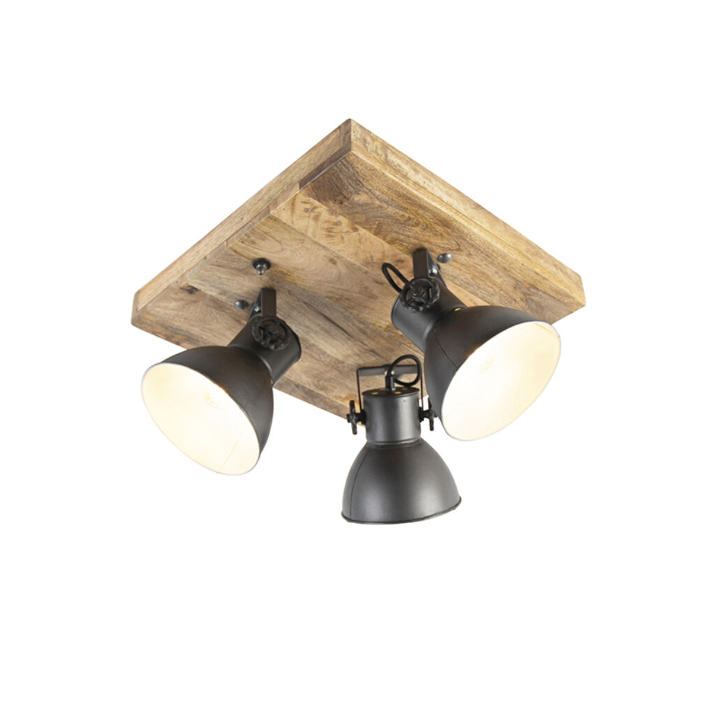 Opbouwspots spot donkergrijs met mango hout Mangoes StaalHout Donkergrijs Een super stoere plafondspot deze Magnoes. De zwarte kleur het design en de afwerking