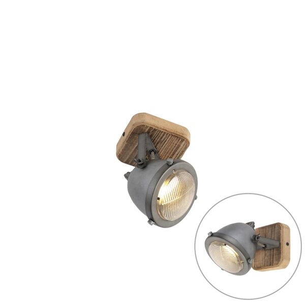Opbouwspots spot staal met hout kantelbaar Emado HoutStaal Grijs Een stoere ideaal voor in een industrieel De combinatie van het gebrande en de houten