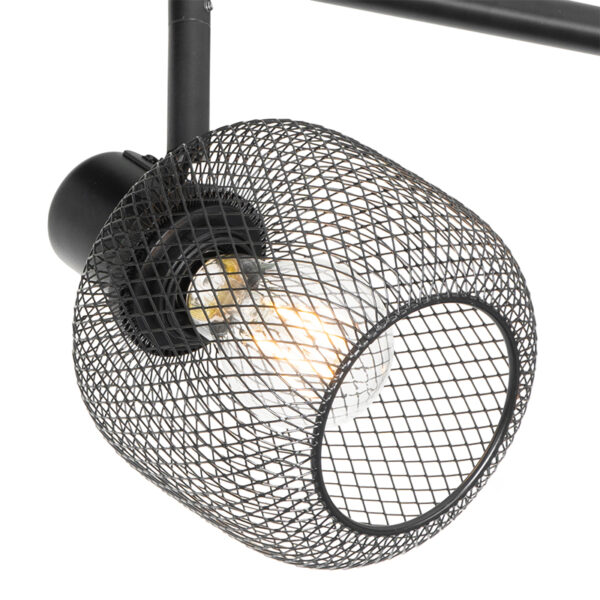 Industriële spot zwart 4-lichts - Bliss Mesh - Afbeelding 2