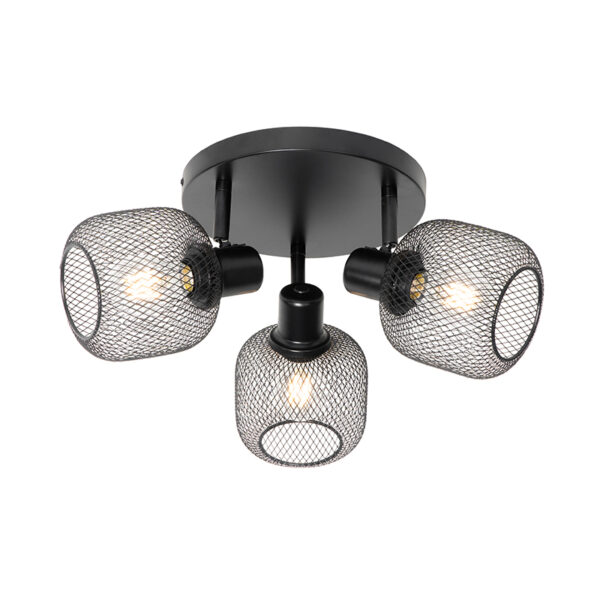 Opbouwspots spot zwart Bliss Mesh Staal Zwart Wat een sfeervolle plafondspot is Zijn gaas structuur zorgt voor gezellig lichteffect in de ruimte. De lamp