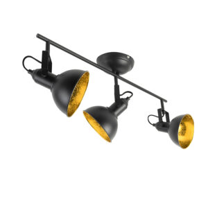 Opbouwspots spot zwart met goud Tommy Staal Zwart De straalt luxe en elegantie dit dankzij de mooie combinatie van zwarte afwerking lamp gouden binnenkant
