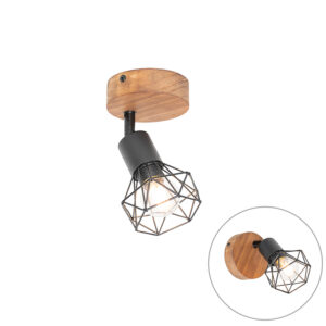 Opbouwspots spot zwart met hout en kantelbaar Mosh StaalHout Bruin Haal een in huis onze Mosh. Deze is geschikt voor zowel het plafond als de wand. gemaakt van