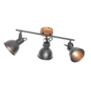 Opbouwspots spot zwart met hout kantelbaar Tommy StaalHout Zwart Geef je interieur een industrieel tintje deze Tommy. Deze is gemaakt van staal en afgewerkt in