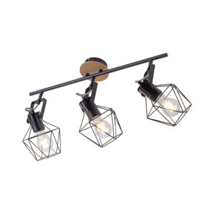 Opbouwspots spot zwart met hout Sven StaalHout Zwart Plafondlamp is een hele stoere lamp. De combinatie van en staal zorgt ervoor dat deze plafondlamp het beste