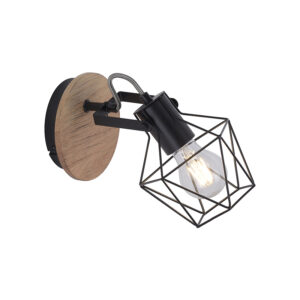 Opbouwspots spot zwart met hout Sven StaalHout Zwart Wandlamp is een praktische kleine lamp voor in Ondanks zijn formaat heeft hij toch stoer uitstraling. Dat
