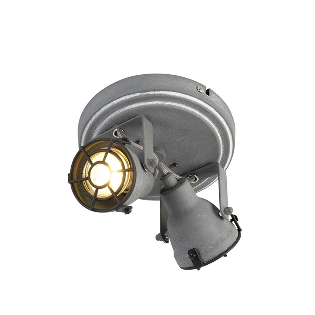 Opbouwspots Stoere spot betonlook Medox Metaal Grijs Een stoere ideaal voor in een industrieel Hij heeft totale hoogte van 14 cm de montageplaat diameter 16 cm