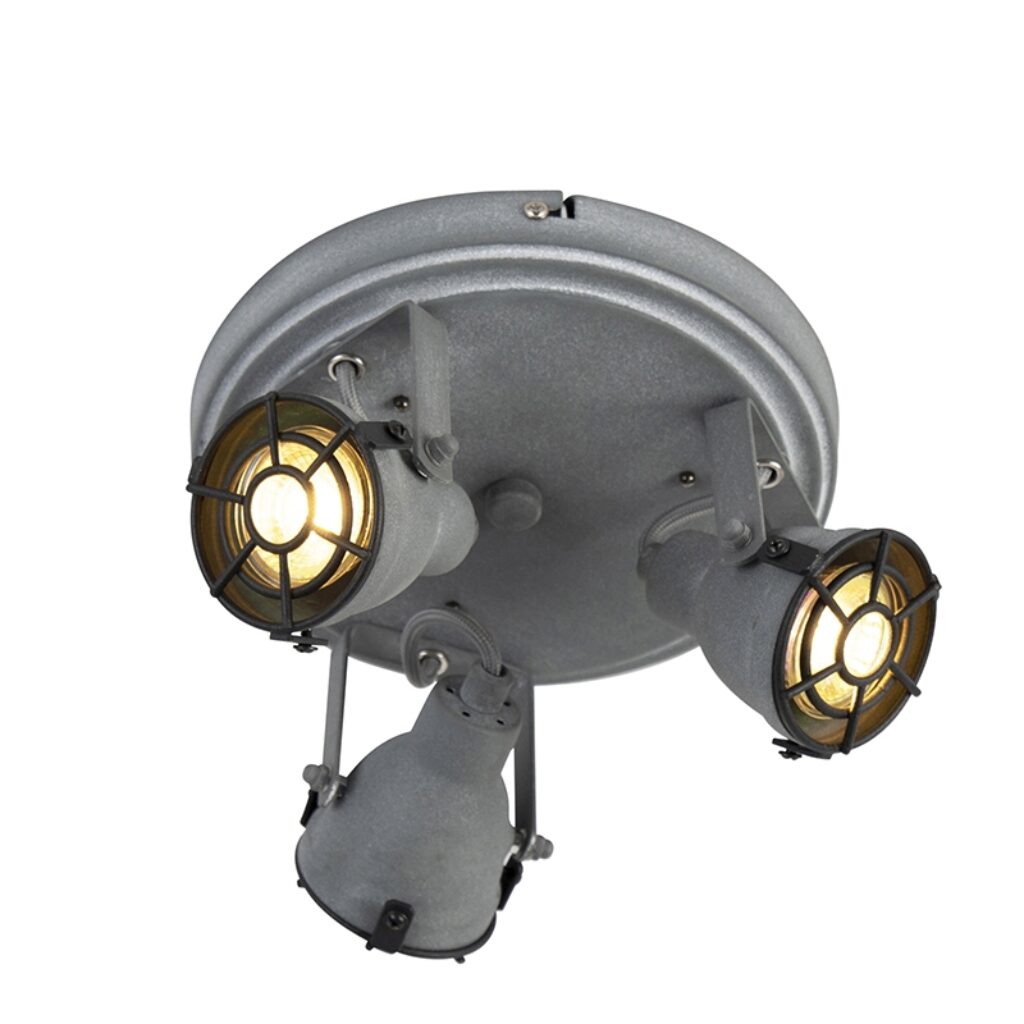 Opbouwspots Stoere spot betonlook Medox Metaal Grijs Een stoere ideaal voor in een industrieel Hij heeft hoogte van 14 cm de montageplaat diameter 21 cm. De kap