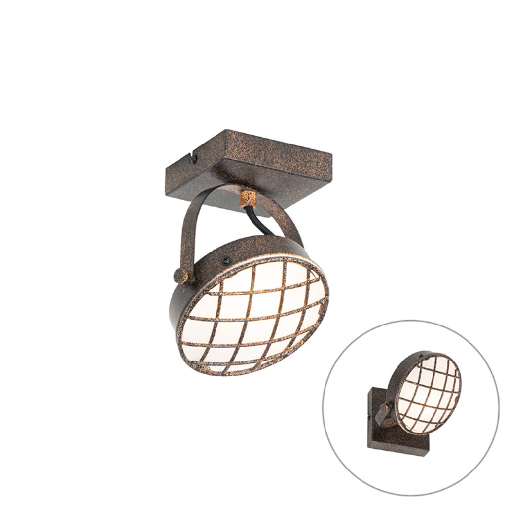Opbouwspots Vintage spot roestbruin Tamina GlasStaal Roestbruin Kan jouw vintage interieur wel een lichtpuntje Dan is Spot wat je Zijn roestbruine kleur maakt