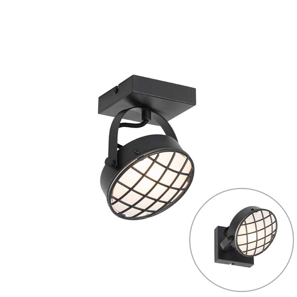 Opbouwspots Vintage spot zwart Tamina GlasStaal Zwart Kan jouw interieur wel een lichtpuntje Dan is Spot wat je Zijn zwarte kleur maakt hem erg tijdloos het